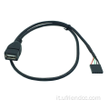 USB2.0 Cavo femminile Dual Pannello USB